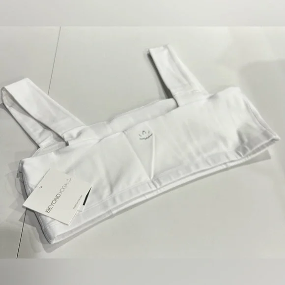 Beyond Yoga Women's Large Spacedye Squared Bra Sports Cloud White NWT Wide